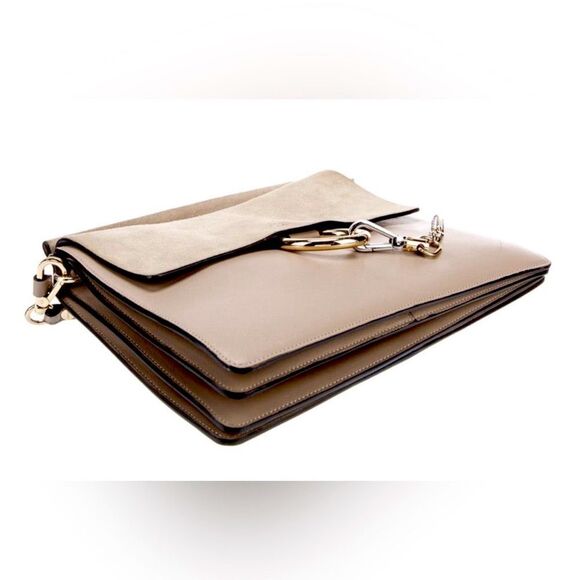 Auth Chloe Calfskin Suede Medium Faye Shoulder Bag in Motty Grey - Picture 9 of 16